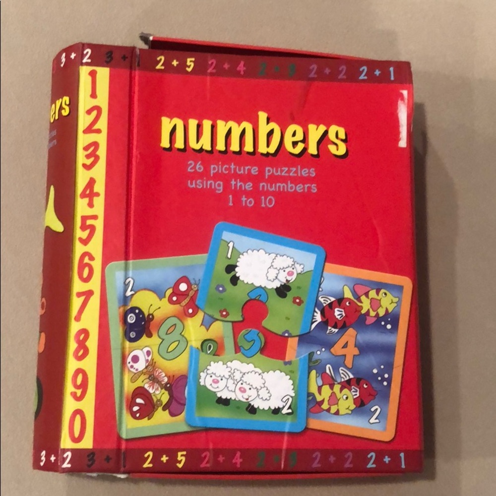 Learning numbers and adding puzzle